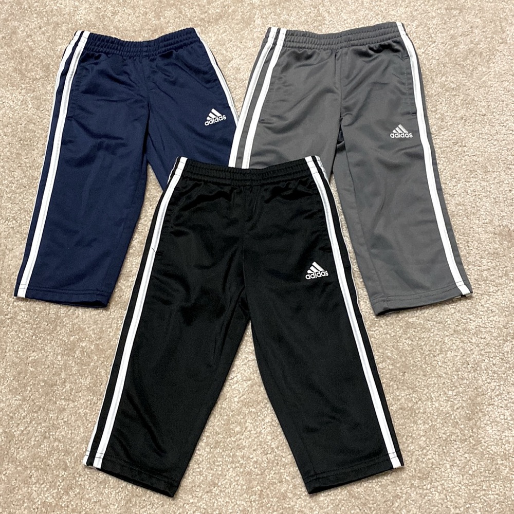 Adidas microfleece lined toddler boy track pants